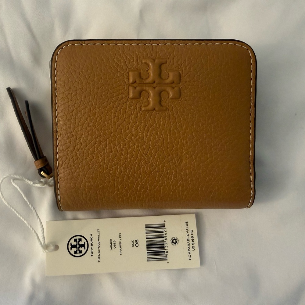Tory Burch Brown Leather Card Holder